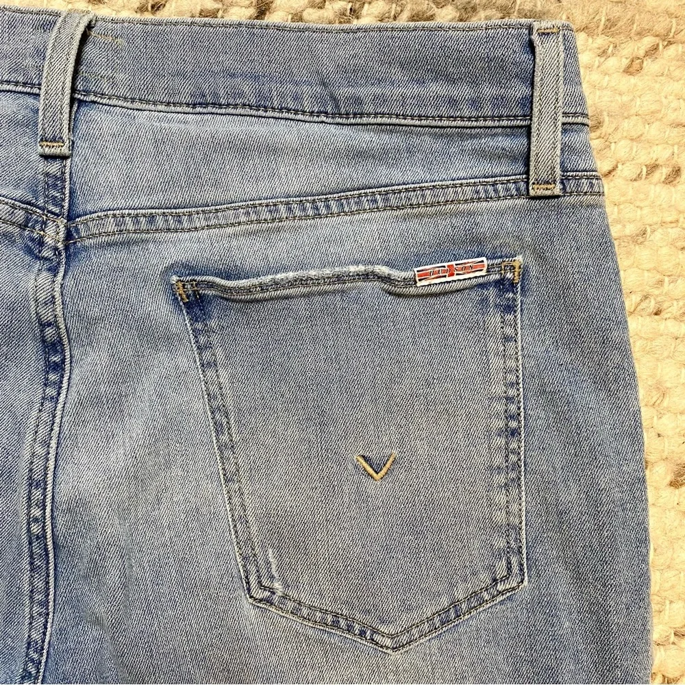 Hudson Light Wash Distressed Slim Straight Jeans, Size 34